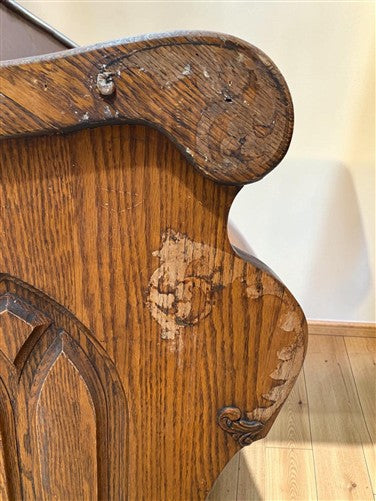 Wooden Church Pew, (5'4") Vintage Porch Bench, Entry Foyer, Dining Seating A21
