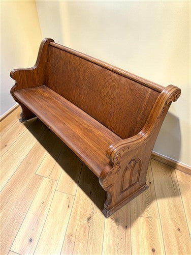 Wooden Church Pew, (5'4") Vintage Porch Bench, Entry Foyer, Dining Seating A21