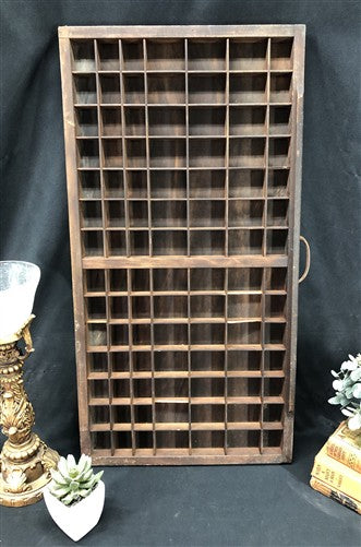 Printer Drawer Wood Block Typeset Tray, Letterpress Thimble Shelf Display, A58