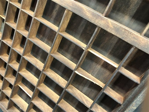 Printer Drawer Wood Block Typeset Tray, Letterpress Thimble Shelf Display, A58