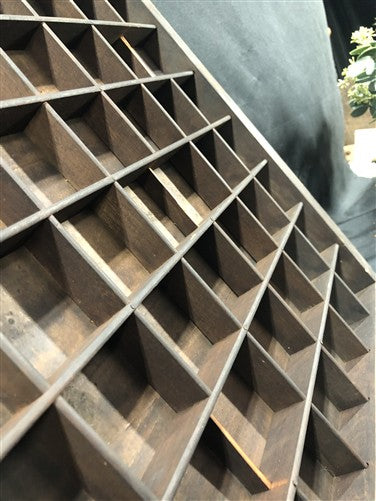 Printer Drawer Wood Block Typeset Tray, Letterpress Thimble Shelf Display, A60
