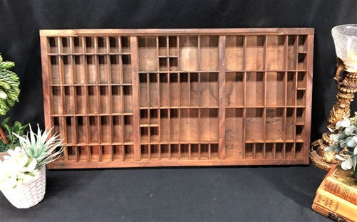 Printer Drawer Wood Block Typeset Tray, Letterpress Thimble Shelf Display, A55
