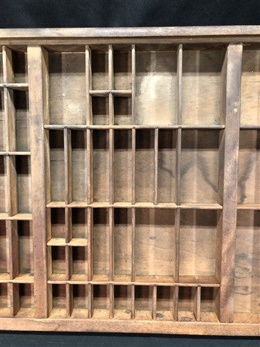 Printer Drawer Wood Block Typeset Tray, Letterpress Thimble Shelf Display, A55