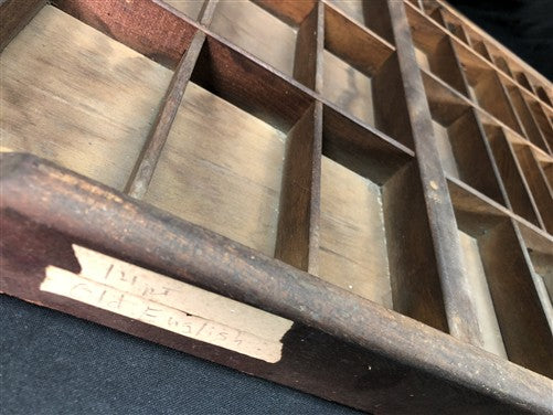 Printer Drawer Wood Block Typeset Tray, Letterpress Thimble Shelf Display, A55