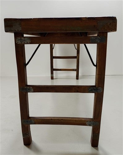 Reclaimed Wood Folding Table (68x21.5) Rustic Wood Dining Kitchen Island B142
