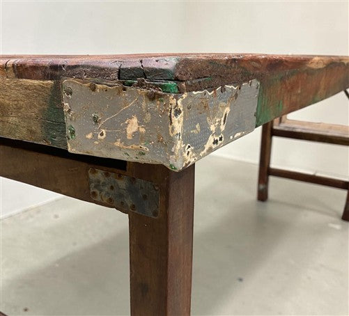 Reclaimed Wood Folding Table (68x21.5) Rustic Wood Dining Kitchen Island B142