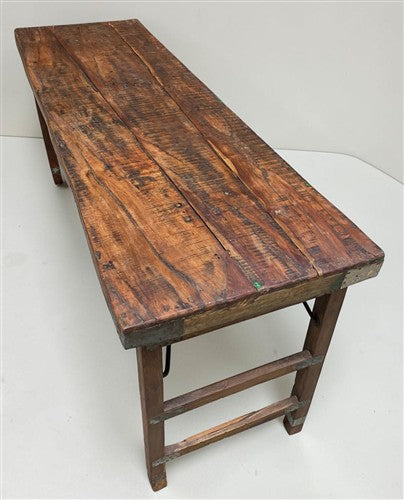 Reclaimed Wood Folding Table (68x21.5) Rustic Wood Dining Kitchen Island B142