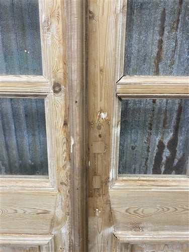 Antique French Double Doors (39.5x92) 14 Pane Glass, European Reclaimed G222