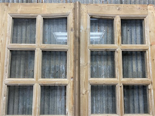 Antique French Double Doors (39.5x92) 14 Pane Glass, European Reclaimed G222