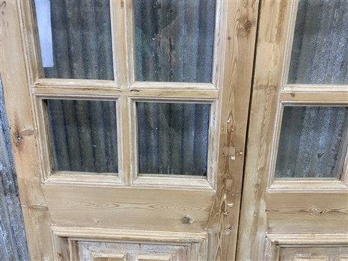 Antique French Double Doors (39.5x92) 14 Pane Glass, European Reclaimed G222