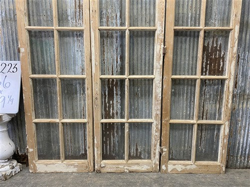 Antique French Double Doors (66x79) 10 Pane Glass, European Reclaimed G223