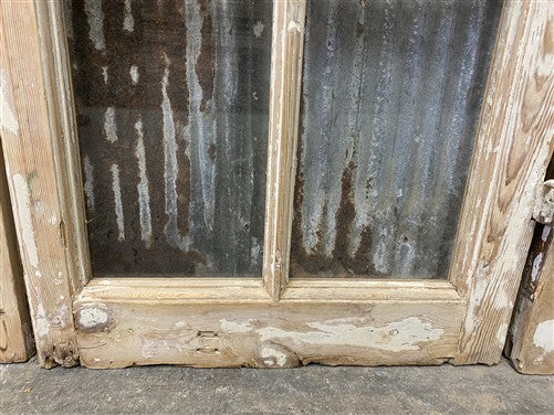 Antique French Double Doors (66x79) 10 Pane Glass, European Reclaimed G223