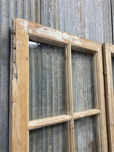Antique French Double Doors (66x79) 10 Pane Glass, European Reclaimed G223