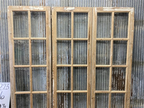 Antique French Double Doors (66x79) 10 Pane Glass, European Reclaimed G223