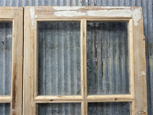 Antique French Double Doors (66x79) 10 Pane Glass, European Reclaimed G223
