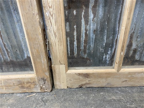Antique French Double Doors (66x79) 10 Pane Glass, European Reclaimed G223