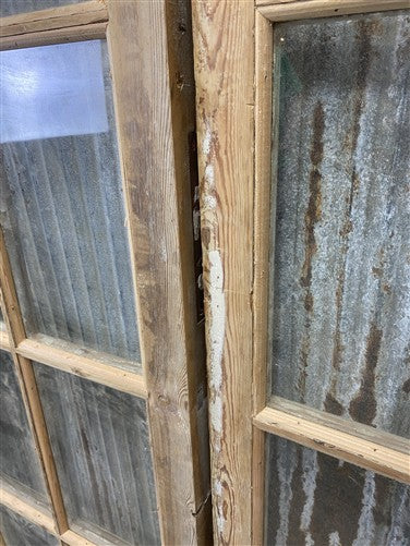 Antique French Double Doors (66x79) 10 Pane Glass, European Reclaimed G223