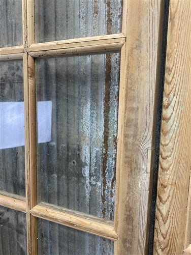 Antique French Double Doors (66x79) 10 Pane Glass, European Reclaimed G223