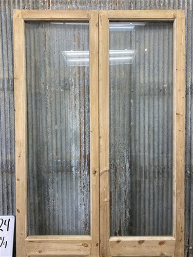 Antique French Double Doors (44.5x93.5) 1 Pane Glass, European Reclaimed G224