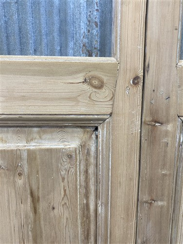 Antique French Double Doors (44.5x93.5) 1 Pane Glass, European Reclaimed G224