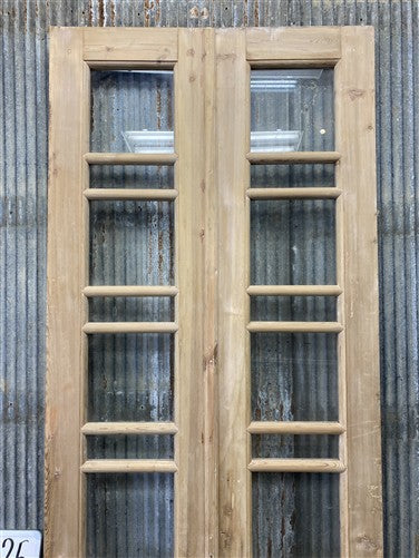 Antique French Double Doors (35x94.5) 7 Pane Glass, European Reclaimed G225