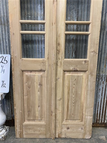Antique French Double Doors (35x94.5) 7 Pane Glass, European Reclaimed G225