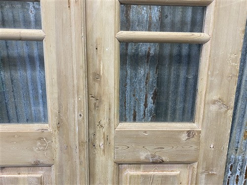Antique French Double Doors (35x94.5) 7 Pane Glass, European Reclaimed G225
