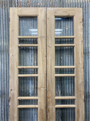 Antique French Double Doors (35x94.5) 7 Pane Glass, European Reclaimed G225