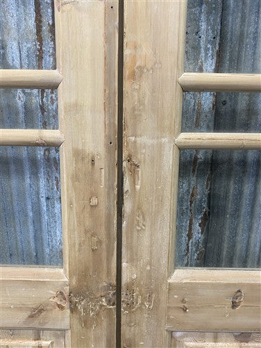 Antique French Double Doors (35x94.5) 7 Pane Glass, European Reclaimed G225