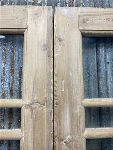 Antique French Double Doors (35x94.5) 7 Pane Glass, European Reclaimed G225