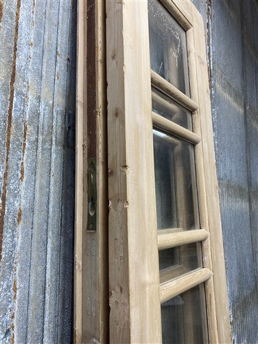 Antique French Double Doors (35x94.5) 7 Pane Glass, European Reclaimed G225