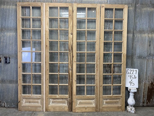 Antique French Double Doors (95.5x95) 16 Pane Glass, European Reclaimed G227