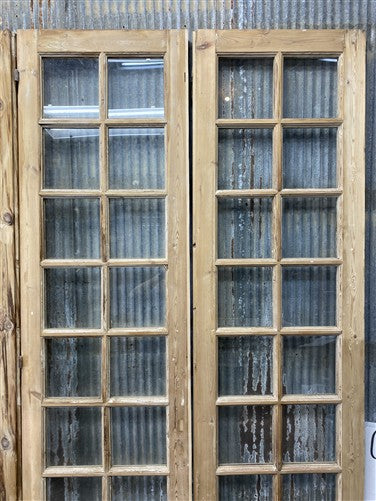 Antique French Double Doors (95.5x95) 16 Pane Glass, European Reclaimed G227