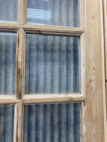 Antique French Double Doors (95.5x95) 16 Pane Glass, European Reclaimed G227