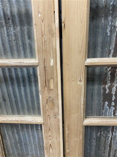 Antique French Double Doors (95.5x95) 16 Pane Glass, European Reclaimed G227