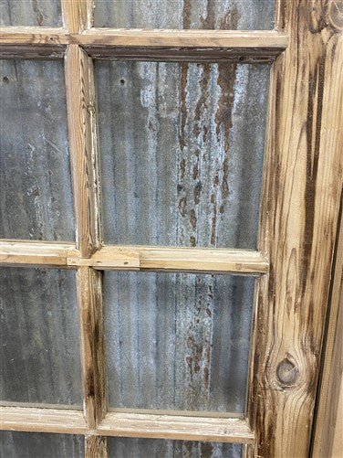Antique French Double Doors (95.5x95) 16 Pane Glass, European Reclaimed G227