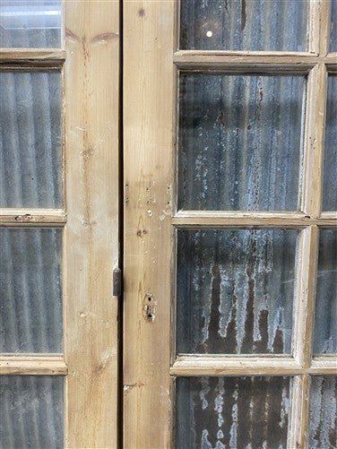 Antique French Double Doors (95.5x95) 16 Pane Glass, European Reclaimed G227