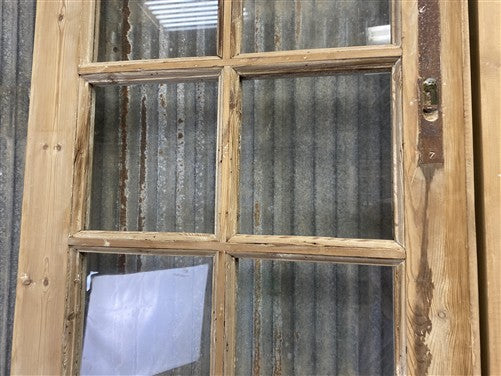 Antique French Double Doors (95.5x95) 16 Pane Glass, European Reclaimed G227