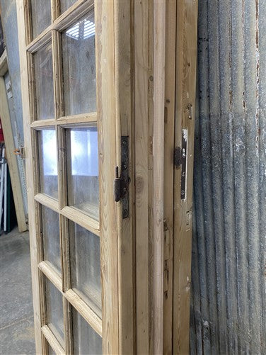 Antique French Double Doors (95.5x95) 16 Pane Glass, European Reclaimed G227
