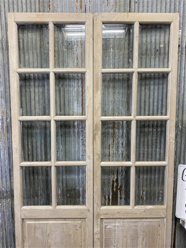 Antique French Double Doors (47.5x81.75) 8 Pane Glass, European Reclaimed G229