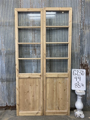 Antique French Double Doors (44x85.75) 4 Pane Glass, European Reclaimed G230