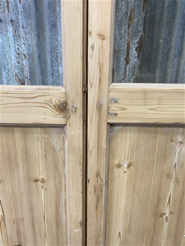Antique French Double Doors (44x85.75) 4 Pane Glass, European Reclaimed G230