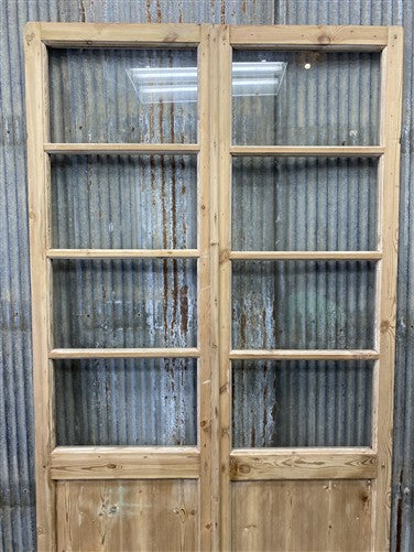 Antique French Double Doors (44x85.75) 4 Pane Glass, European Reclaimed G230