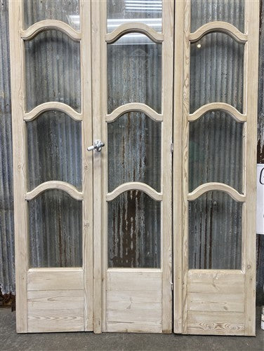 Antique French Double Doors (53.5x91) 4 Pane Glass, European Reclaimed G232