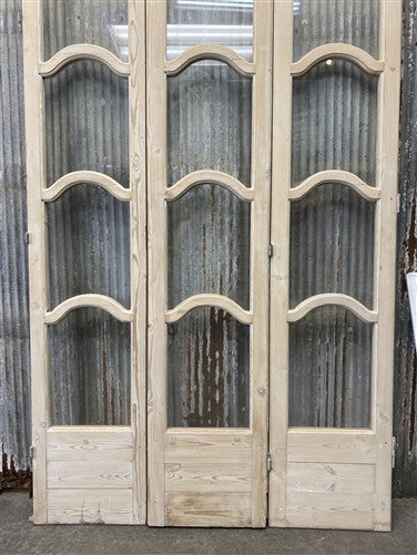 Antique French Double Doors (53.5x91) 4 Pane Glass, European Reclaimed G232
