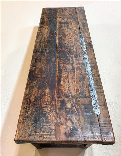 Reclaimed Wood Folding Table (68.5x23) Rustic Wood Dining Kitchen Island B143