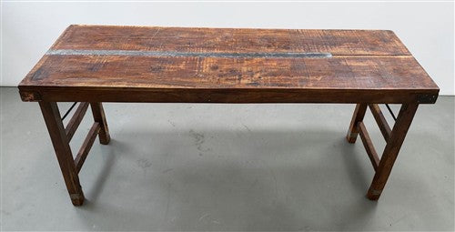 Reclaimed Wood Folding Table (68.75x21.75)Rustic Wood Dining Kitchen Island B144