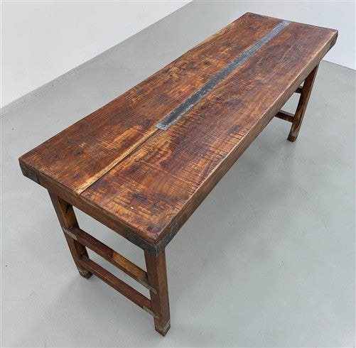 Reclaimed Wood Folding Table (68.75x21.75)Rustic Wood Dining Kitchen Island B144