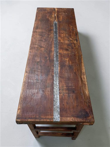 Reclaimed Wood Folding Table (68.75x21.75)Rustic Wood Dining Kitchen Island B144