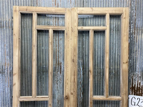 Antique French Double Doors (55x83) 5 Pane Glass, European Reclaimed G233